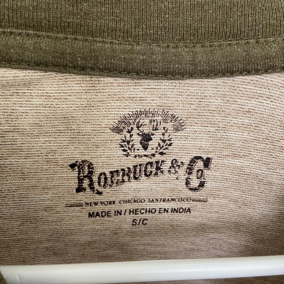 Roebuck & Co. men’s dual colored long sleeve button neck shirt — small - Picture 4 of 7